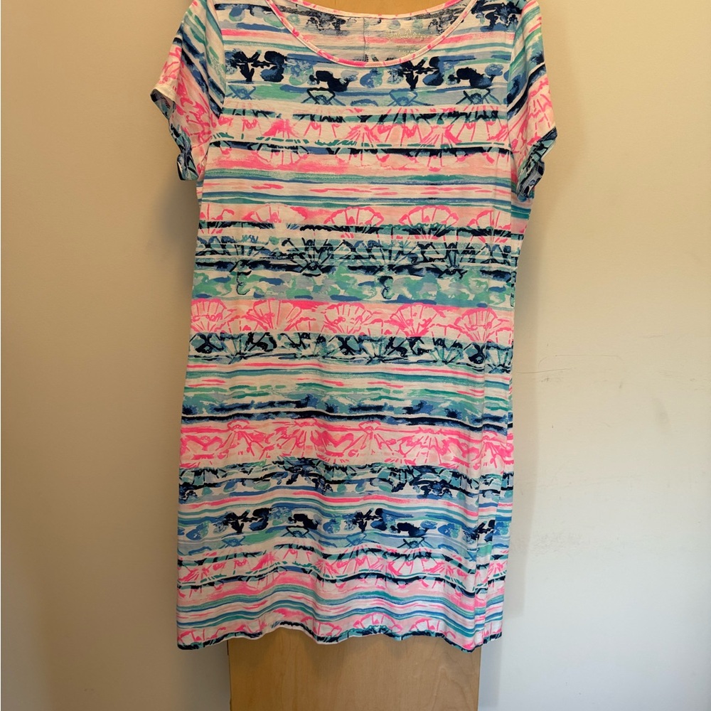 Lilly Pulitzer Pink and Blue Striped Mini Dress- excellent condition